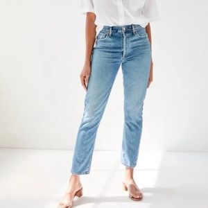 AGOLDE | FEEL GOOD High Rise Button Fly Medium Wash 100% Cotton Jeans